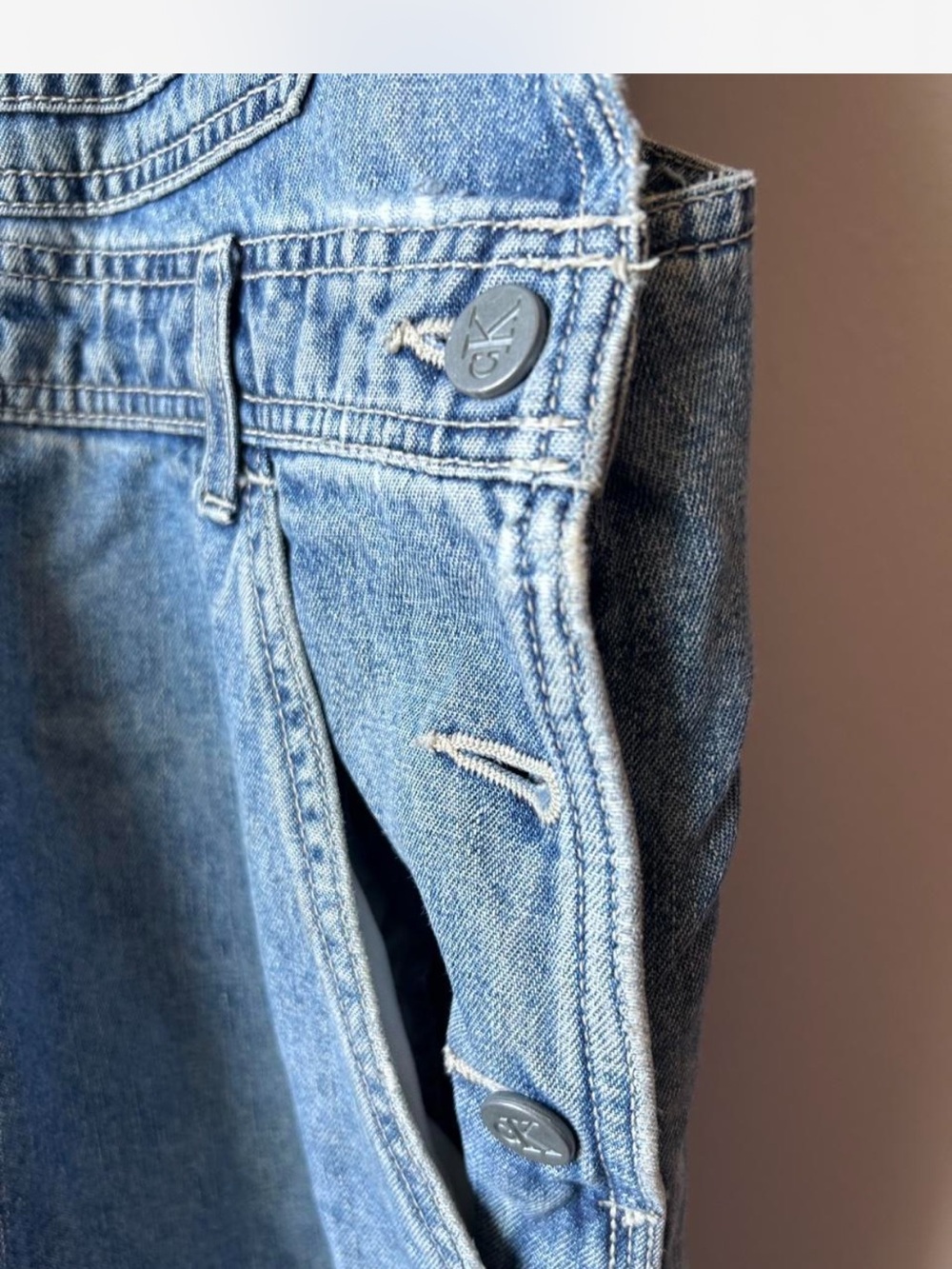 Vintage 90s Calvin Klein Jeans medium-wash denim overalls M - Picture 3 of 8